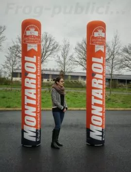 colonne air captif publicitaire orange 3.80m montariol